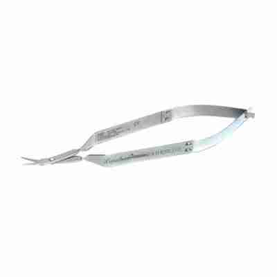 13.5cm Periodontal Scissors Castroviejo Flat Handle 30 deg angle 1.0 cm Curved Blade