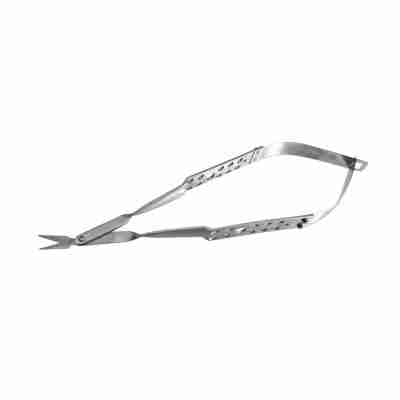 13.5cm Periodontal Scissors Castroviejo Flat Handle 45 deg angle 1.0 cm Curved Blade