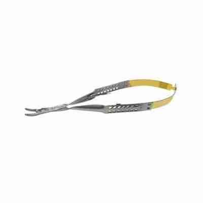 15cm Universal Cutting-Edge Needle Holder with Suture Cutter Carbide Round Handle Curved Tips