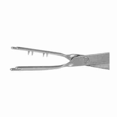 17cm Lasner Tissue Forceps ThumLok® Round Handle 45'N/S, Double Prong