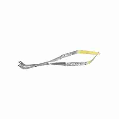 17cm Universal Corn Forceps Castroviejo Lock Diamond Flat-Handle 45 deg Curved