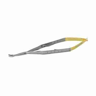 18cm Universal Needle Holder Castroviejo Lock Carbide Round Handle Curved Tips